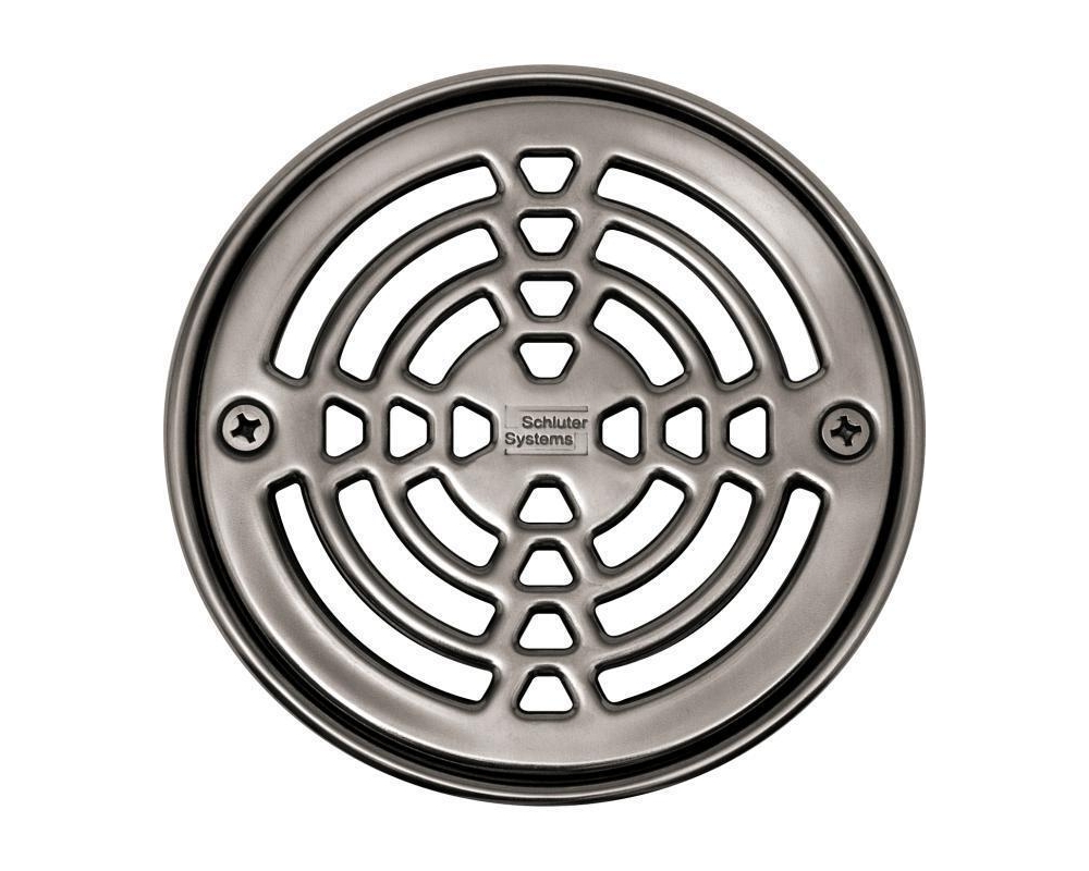 Set rejilla/marco Diseño 1 acero inox redondo Schluter KDR15ED1SR