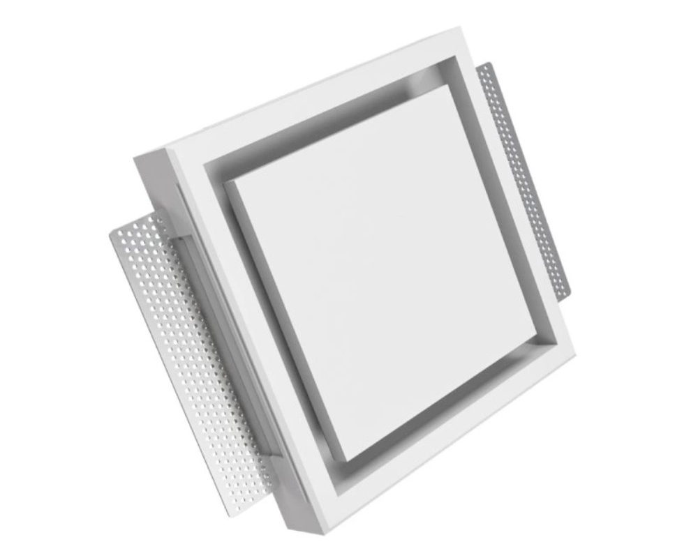 Difusor cuadrado plano para empotrar techo Ergovent Kvuadro 125
