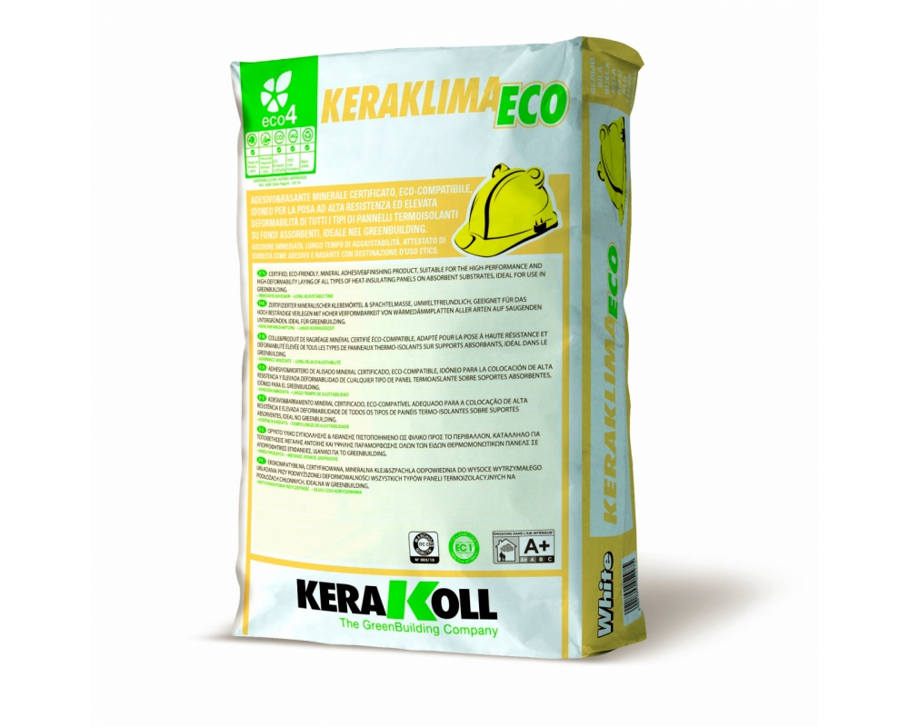Adhesivo y mortero de alisado Kerakoll Keraklima Eco blanco saco 25kg