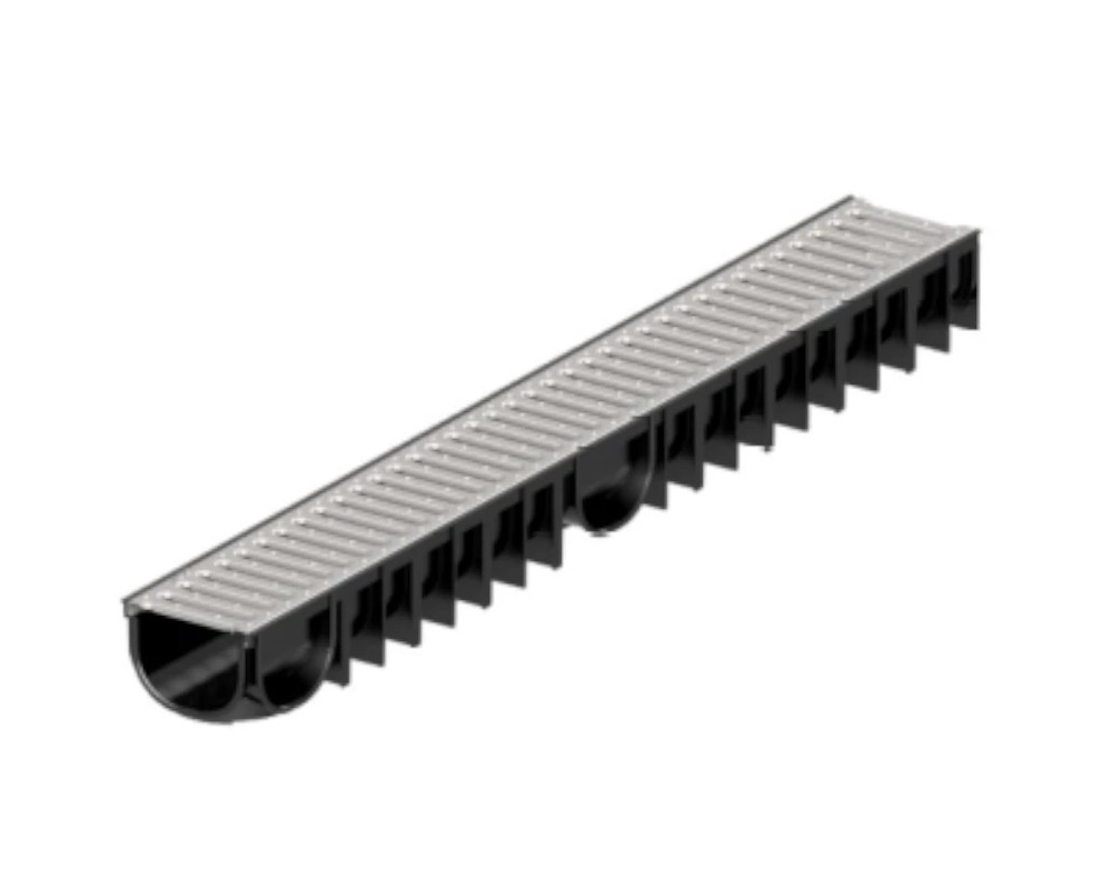 Canal rejilla drenaje inox AISI304 Aco Easyline 100 HDPE L1000mm H90 A15