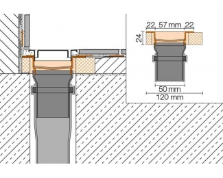Set completo de desagüe lineal sifón extraible Schlüter KERDI-LINE-V 50 GE
