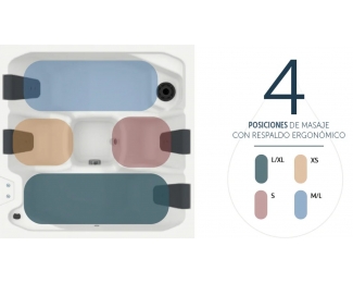 Minipiscina SPA Jacuzzi hidromasaje de exterior 4 plazas Kinedo Iseo