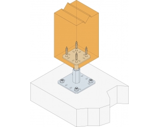 Pies de pilar regulable 100-150mm Simpson PPRC