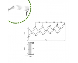 Tendedero extensible kit 1000mm Amig Mod. 1