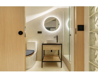 Sifón de lavabo metálico negro Wirquin Mini Linéis