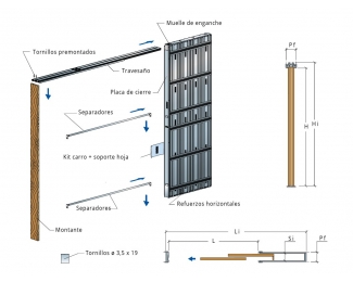 Premarco con jambas Scrigno Granluce Simple para cartón yeso