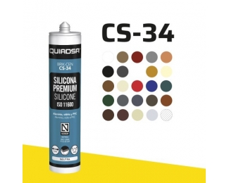 Silicona neutra Quiadsa CS-34 acero inoxidable cartucho 300ml