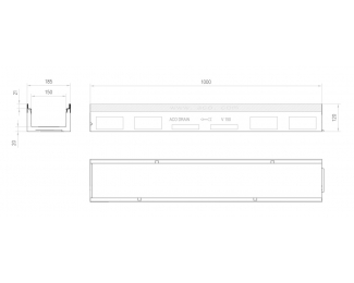 Canal de drenaje ACO MULTIDRAIN 150 1000mm H120 DN/OD 110 D400