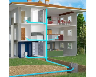 Estación de bombeo general a soterrar SFA Sanifos 610 Vortex monofásica 2 bombas