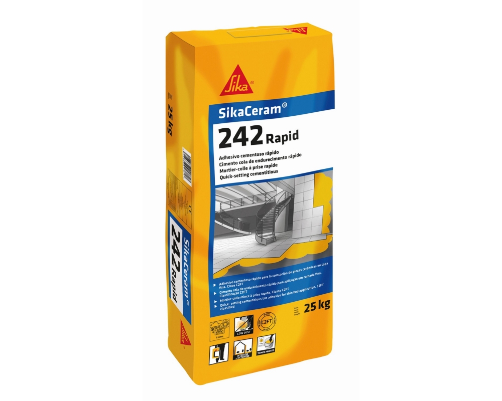 Adhesivo rápido cerámica SikaCeram-242 Rapid C125 Sa 25KG