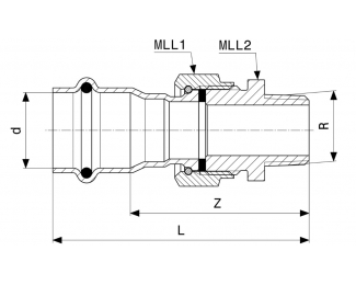 Racor de empalme Sanpress Inox Viega 2365