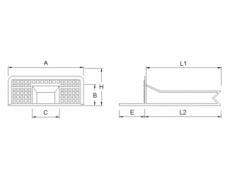 Cazoleta de desagüe mixta para balcones blanca 50x75mm