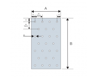 Placa perforada 40x120mm Simpson NP20/40/120