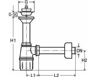 Sifón de botella con válvula Viega 5726