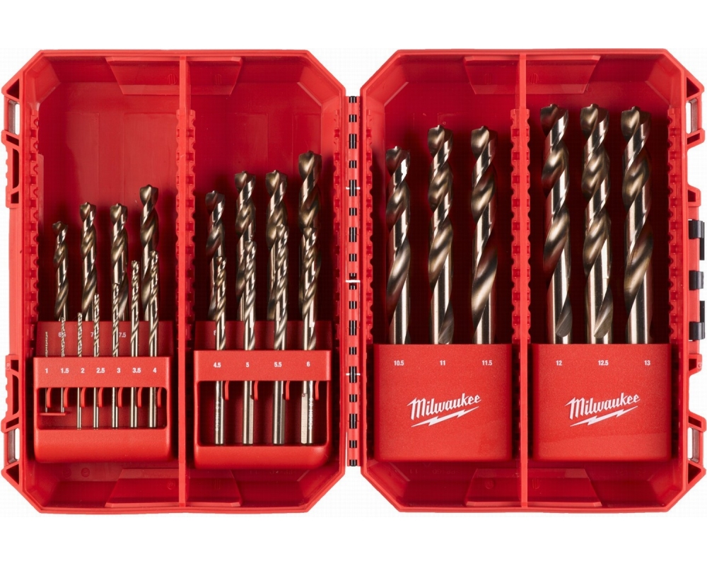 Estuche plástico de 25 brocas RED COBALT HSS-G Co Milwaukee 4932499765