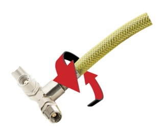 Conexión flexible giratoria Giraclick con válvula M-H 1/2"-1/2" 1500mm