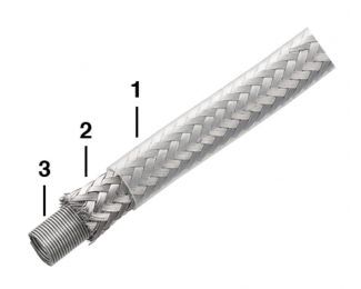 Conexión flexible giratoria Giraclick con válvula M-H 1/2"-1/2" 1500mm