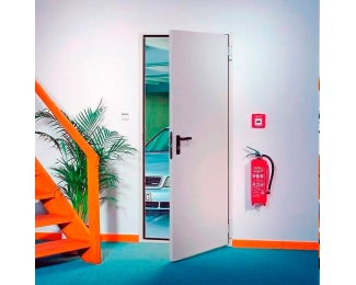 Puerta cortafuegos EI2 60 con ojo de buey Ø300mm 1000x2035mm empujar izquierda Novoferm Basis