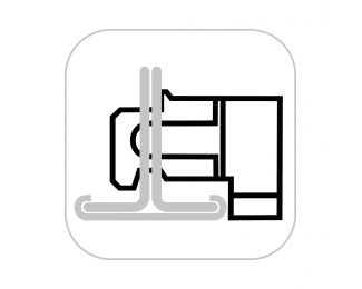 Perfil secundario Chicago Metallic T24 gancho L600 negro mate