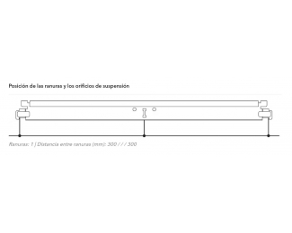 Perfil secundario Chicago Metallic T24 gancho L600 negro mate