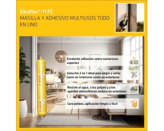 Masilla de poliuretano Sikaflex 11FC antracita cartucho 300ml