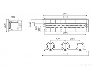 Difusor lineal plano empotrar aire acondicionado 3 ranuras 160mm Ergovent Lineo Pro Condi
