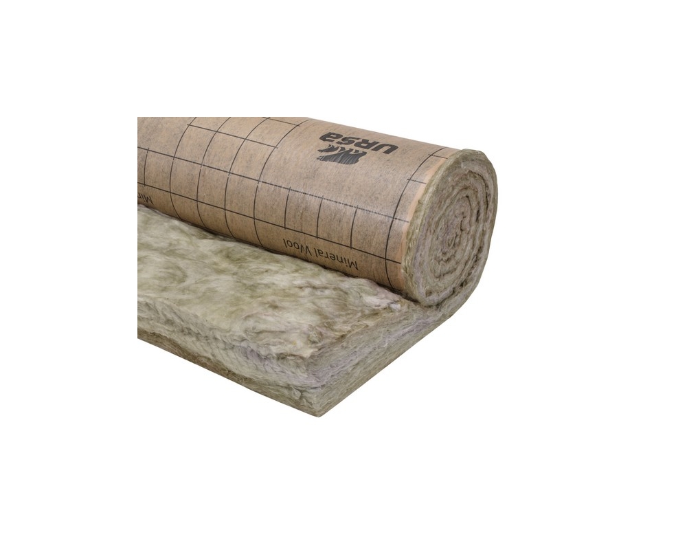 Manta de lana mineral con papel 11000X1200X80mm Ursa Terra MRK 40 (rollo 13,2m²)