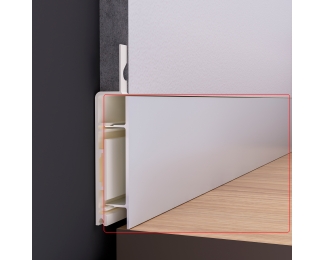 Zócalo de aluminio para perfil enrasado modelo Z blanco RAL9010