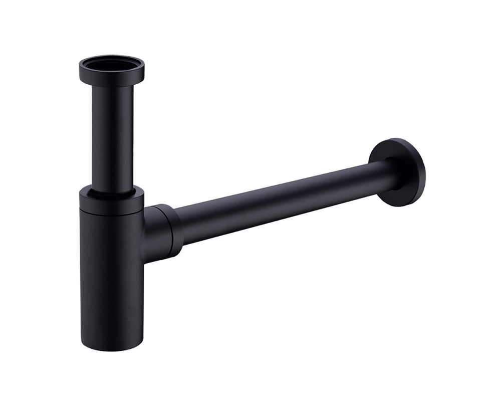 Sifón lavabo botella latón negro Clever 61122