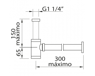 Sifón lavabo botella latón negro Clever 61122