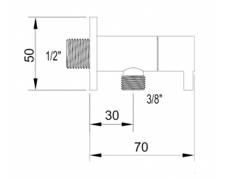 Válvula escuadra negra Clever America Design 40172