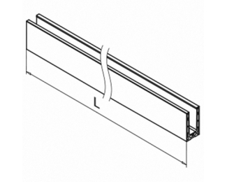 Perfil suelo Easy Glass Smart monaje superior aluminio 2,5m Q-railing 8210