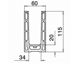Perfil suelo Easy Glass Smart monaje superior aluminio 2,5m Q-railing 8210