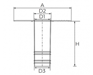 Desagüe vertical en TPE altura 250mm