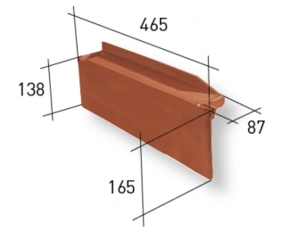 Remate lateral recto izquierdo La Escandella Q10 rojo
