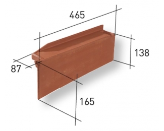 Remate lateral recto derecho La Escandella Q11 rojo
