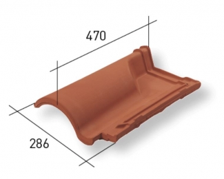 Teja de ventilación mixta grande La Escandella Q19 roja