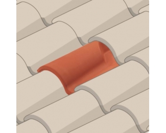 Teja de ventilación mixta grande La Escandella Q19 roja