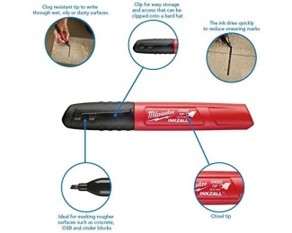 Marcador permanente Milwaukee Inkzall punta cincel 48-22-3103 Marcador permanente Milwaukee Inkzall punta cincel 48-22-3103