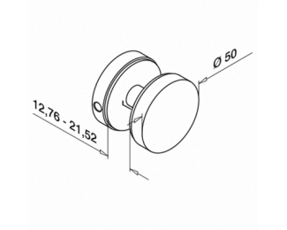 Conector redondo para doble vidrio satinado Q-railing 140742-10
