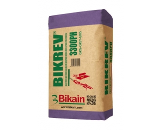 Mortero para proyectar hidrofugado con fibras Bikain Bikrev 3300 PH gris saco 25kg