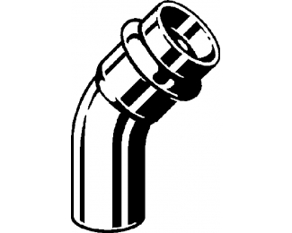 Codo prensado 45º cobre macho-hembra Profipress G Viega 2626.1