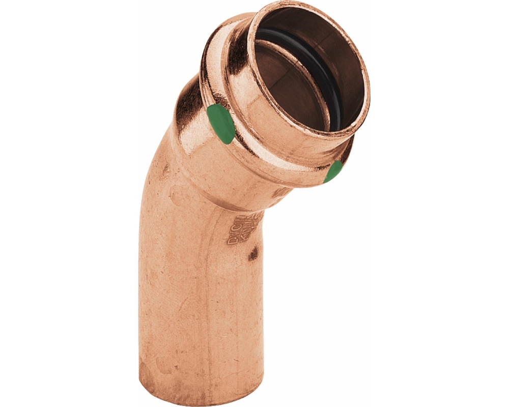 Codo prensado 45º cobre macho-hembra Profipress Viega 2426.1