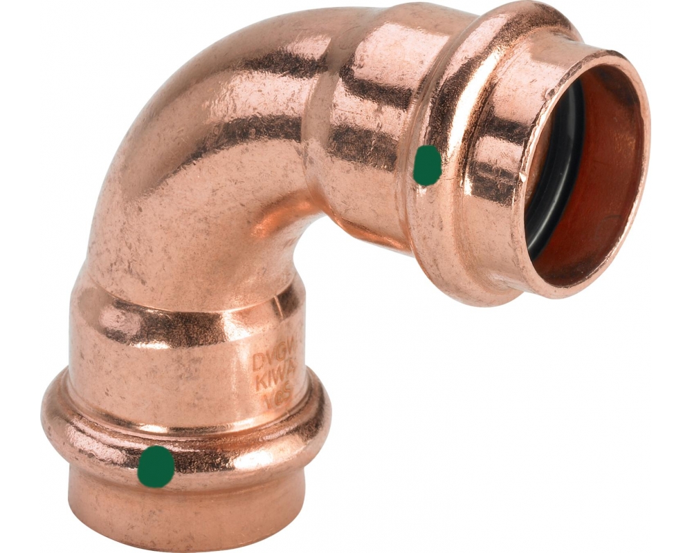 Codo prensado 90º cobre hembra-hembra Profipress Viega 2416