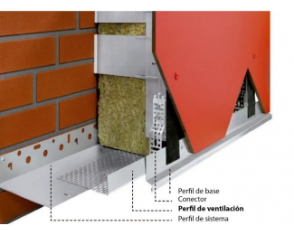 Perfil de ventilación de fachada de aluminio plegado a medida 2000x200mm