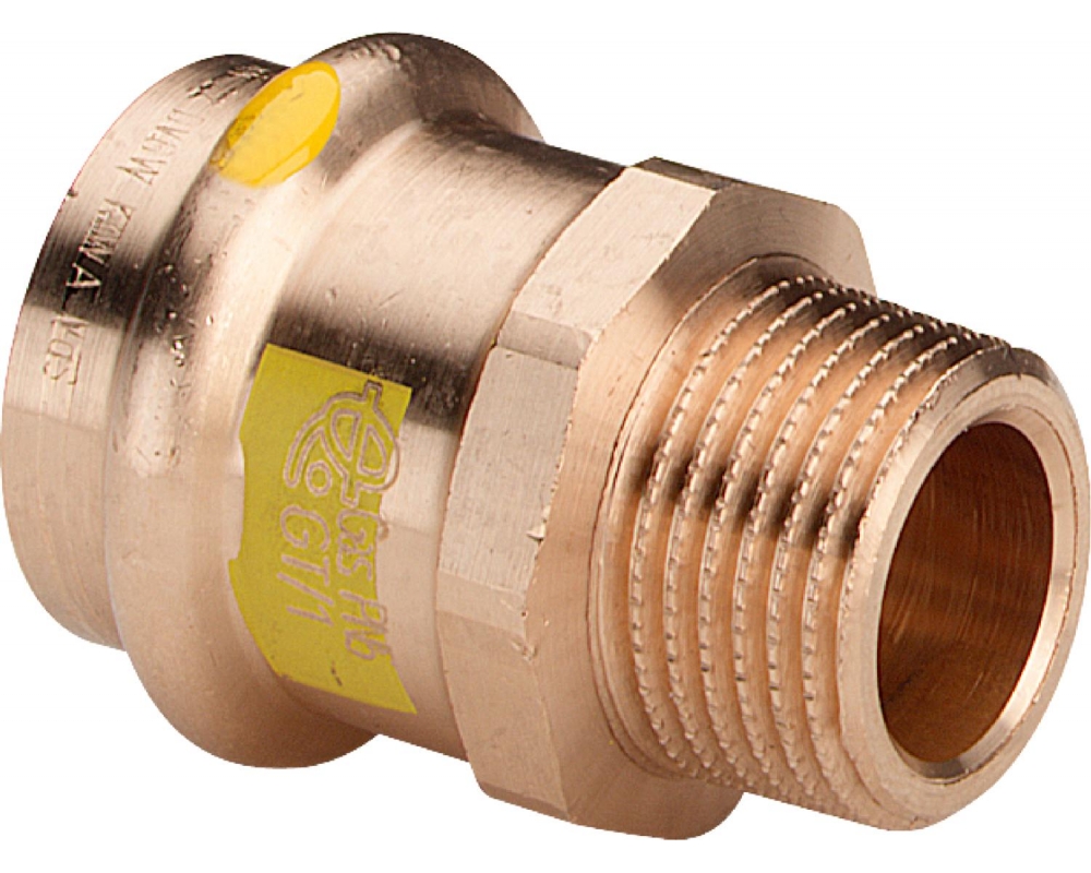 Pieza de empalme de bronce macho-hembra Profipress G Viega 2611