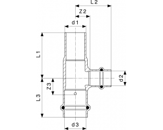 Pieza en T prensada cobre Profipress G Viega 2618.1