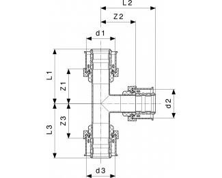 Pieza en T inoxidable Viega Smartpress 6718