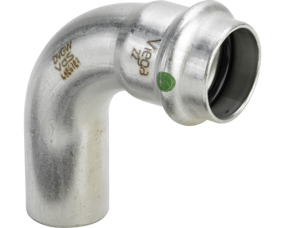 Codo prensado 90° inoxidable macho-hembra Sanpress Viega 2316.1