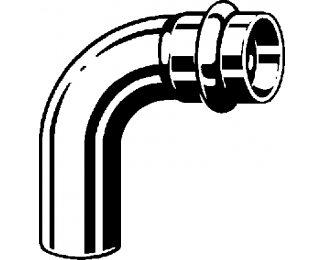 Codo prensado 90° inoxidable macho-hembra Sanpress Viega 2316.1